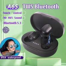 Écouteurs sans fil TWS A6S Bluetooth 5.3 Casque à commande tactile avec micro Écouteurs sport étanches Casque pour tous les smartphones 150 mAh