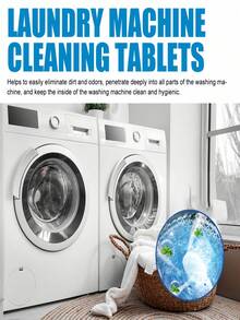 20 Effervescent Laundry Tablets, Powerful Cleaning Tablets Effectively Clean The Drum And Inside Of The Washing Machine, Help To Easily Remove Dirt And Odors, Penetrate All Parts Of The Washing Machine, Keep It Clean, Non-Chemical Formula, Suitable For All Automatic Washing Machines - Multicolor - View 5