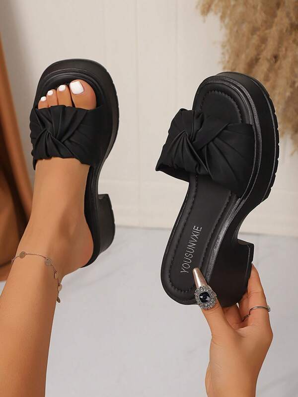 Sapatos Femininos Boêmios 2025, Sandálias Anabela de Moda com Solado Grosso