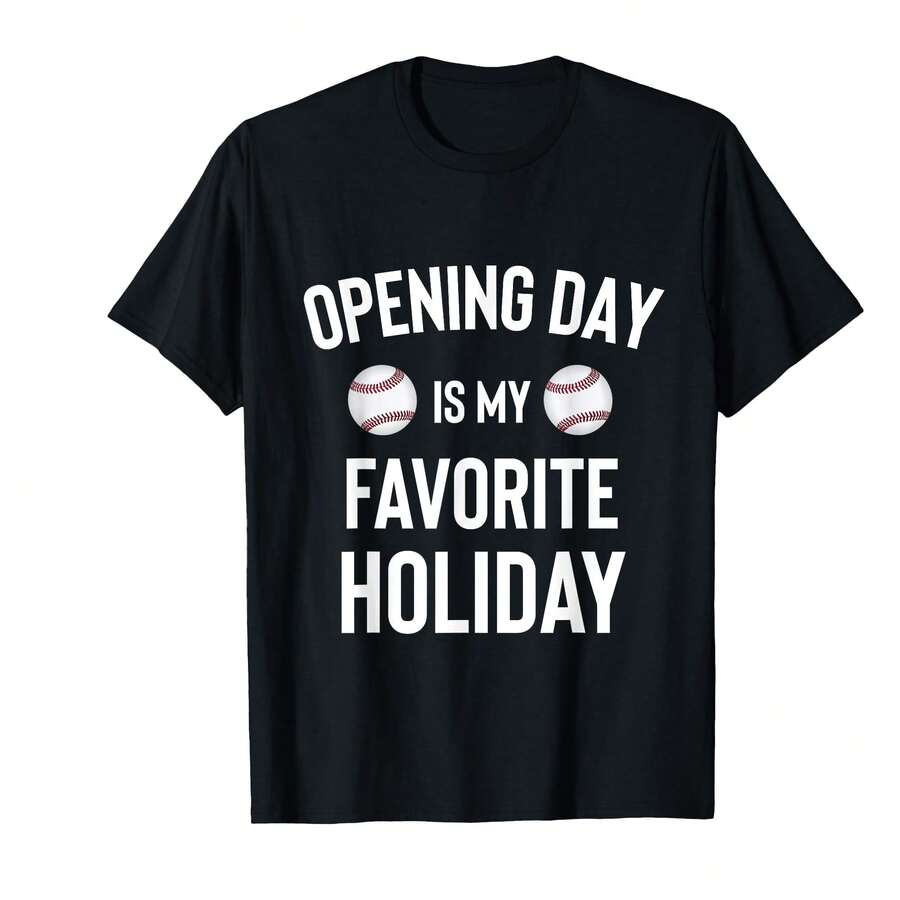 Opening Day Favorite Day Baseball Season T-Shirt^ET Gift Ideas - Black - View 1
