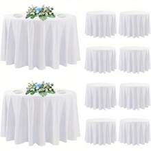 10 Stück elegante runde Tischdecke in Weiß, perfekt für Hochzeiten, Bankette, Geburtstage und Restaurants