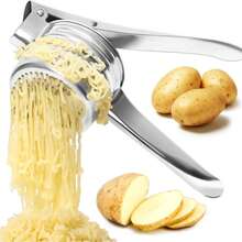 Heavy Duty Stainless Steel Potato Masher, Vegetable And Fruit Press, Suitable For Mashed Potatoes, Juices, Vegetables And Baby Food, Manual Press Crushing Kitchen Tool - Multicolor - View 6