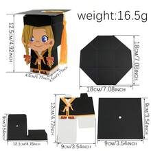 5/10/30 piezas Cajas de regalo para fiesta de graduación DIY, cajas con forma de birrete de graduación, cajas para dulces, cajas de embalaje de regalos para amigos - Multicolor - Ver 5