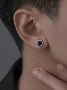 1 pieza Pendientes magnéticos de piedra azul sencillos y de moda, adecuados para que los hombres los usen a diario, en festivales y banquetes