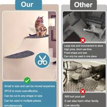 Cat Scratch Couch Furniture Protector, Cat Scratching Mat, Cat Scratch Pad, Cat Scratching Post, Cuttable Cat Scratcher, Adhesive Cat Scratch Pad Deterrent For Furniture, DIY Climbing Cat Scratcher Couch Protector From Cat Claws Scratching For Indoor, Cat Wall Scratcher