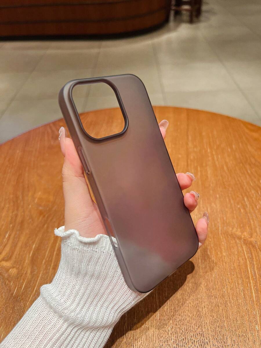 1 Ốp điện thoại họa tiết mờ tương thích với iPhone 16/15/14 Pro Max/13/12 Pro/11, thiết kế đơn giản với lỗ lớn bảo vệ - màu đen - Xem 1