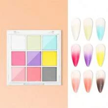Kit de polvos de inmersión para uñas de 9 colores con pinceles - Juego de manicura degradada de larga duración para el verano | Suministros de arte de uñas DIY de calidad de salón