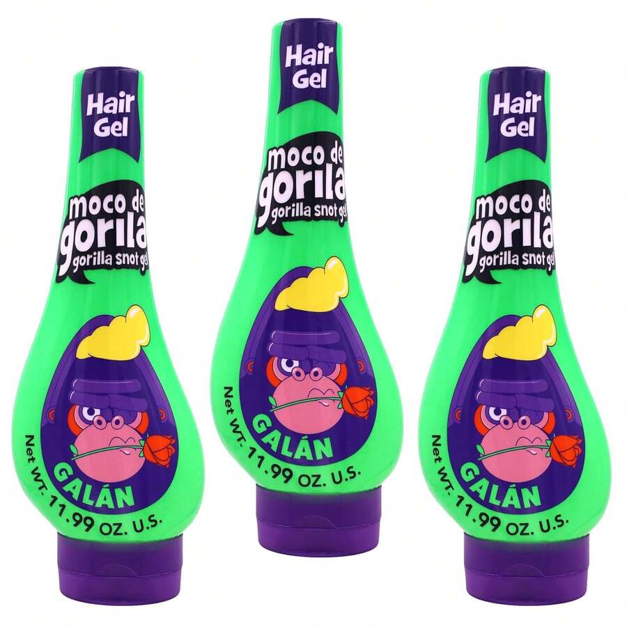 Moco De Gorila Punk, Hair Styling Gel, Reactivate With Water, Long-Lasting Hold, 3-Pack Of 11.99 Oz Each, 3 Squeezable Bottles. - Galan - View 1