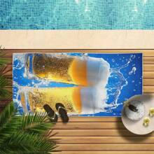 Asciugamano da spiaggia in microfibra estremamente morbido e con stampa vivace della birra - leggero, senza sabbia, asciugatura rapida, super assorbente, ideale per viaggi, nuoto, surf, yoga, campeggio e giorni in spiaggia, elementi essenziali da spiaggia