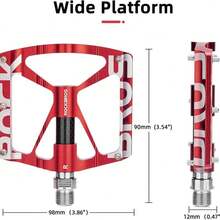 ROCKBROS 2 件通用螺纹踏板 - 防松设计碳纤维芯反光夜山地自行车踏板，带防滑功能