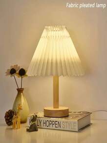 1pc USB Three-Color Dimmable Pleated Table Lamp, Creative; Minimalistic Modern Night Light For Bedside, Romantic And Warm