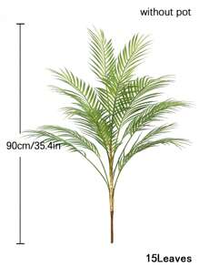 80-90cm Large Artificial Palm Tree Fake Tropical Palm Plants Plastic Monstera Leaves Green Cycas Tree Branch For Home Garden Office Party Kitchen Decor Without Pot 1pc