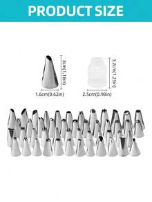 50pcs Icing Piping Nozzles Set, Cake Decorating Kit, Baking Sprinkle Tips, Cupcake, Pastry Baking Tools, Cake Decorating Supplies, Cream, Cookies, Kitchen Gadgets - 50pcs - View 2