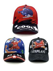 1 Peça Boné de Beisebol com Estampa de Veículo Fora de Estrada & Escavadeira para Crianças, Chapéu de Sol Fofo de Veículo de Construção