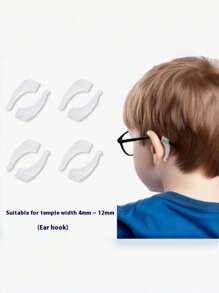 4pcs/1set Kids Eyeglasses Anti-Fall Silicone Leg Sleeves, Non-Slip & Anti-Slide Earloop Design, Suitable For Sports, Blue & Pink Available, Soft & Comfortable Eyeglasses Accessories