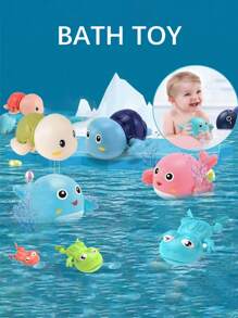1/3 Pcs Cute Cartoon Dolphin Wind-Up Water Toys,Turtle Shaped Bathing Toys And Random Color Cute Frog-Shaped Bathing And Pool Toy - Fun Bathtub And Pool Toys For Children Age 3 4 5 6 7 8 9 10 Year Old Perfect Gift For Bath Time Interactive Play Water Bathroom Toys Gift For Children's Day/Halloween/Christmas/Thanksgiving Day/Birthday/New Year, Kids Toys, Toys For Boys And Girls