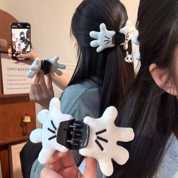 Disney Accesorio para el cabello en forma de ratón Mickey Mouse lindo, pinza para la palma, estilo INS Accesorio para el cabello creativo con personaje de dibujos animados 3D