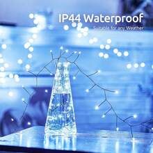 New Fairy Lights Battery Operated, 10 FT 120LED Twinkle Firecracker String Lights  8 Mod & Timer, Waterproof Cler For DIY Outdoor Wreath Wedding Christmas Dration, Pure - 純白-綠線 120 個 LED - 查看 2