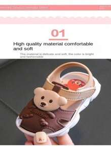 1 Pair Children Summer Sandals, Toddler Bear Pattern Non-Slip Soft Bottom Plastic Baby Infant Sandals