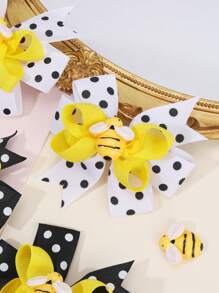 4 Stücke (2 Stücke) Tier Honigbienen Haarclips für Mädchen, gelbe Zopf Cute Hummel Haarschleife Kollektion für Geburtstagsfeiern und Tierthemen Partys, süße Mädchen Accessoires