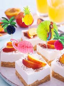 40 piezas. Surtido de Palillos Decorativos de Bambú Estilo Hawaiano para Cocteles, Pasteles y Decoración de Fiestas de Playa Hawaianas