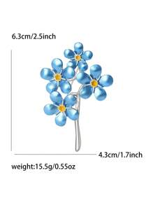 1pc Forget Me Not Blue Flower Brooch For Women,Plant Brooches,For Bag, Sweater, Coat, Hat, Shoes, Dress, Suit