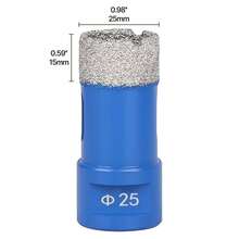 1PC 6mm-120mm M14 Thread Dry Vacuum Brazed Masonry Hole Saw Opener Diamond Drilling Core Bit For Ceramic Tile Granite Marble - Blue - View 9