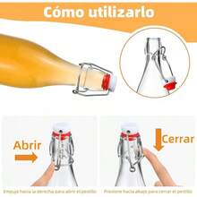 DIOZYRA Paquete de 8 botellas de vidrio con tapa abatible,Botellas de cerveza de vidrio con sello de gomaético Botellaética para cerveza,kombucha,kefir,extracto de vainilla(16OZ / 500ml) - 8 oz / 250 ml - Ver 10