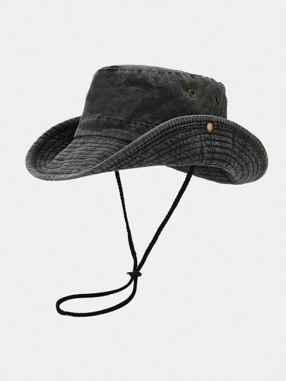 1 Peça Chapéu de Balde Retro Lavado Unissex, Chapéu de Cowboy Casual para Uso Externo para Proteção Solar, Adequado para Caminhada, Pesca, Uso Diário, Todas as Estações, Chapéu de Sol Masculino, Chapéu de Verão, Adequado para Atividades Externas de Verão Como Caminhada e Pesca