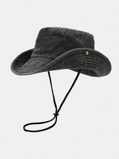 1 件男女通用水洗复古渔夫帽，户外休闲牛仔防晒帽，适合徒步旅行、钓鱼、日常使用，所有季节男士遮阳帽夏季帽子，适合徒步旅行和钓鱼等夏季户外活动