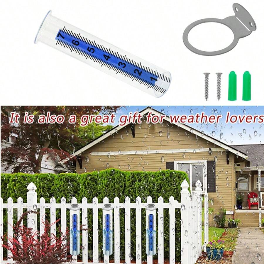 1pc Plastic Garden Outdoor Rainfall Gauge With Scale Marks, Outdoor Rain Measurement Tool