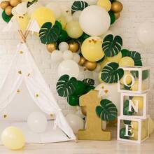 10pcs Artificial Tropical Palm Leaves, Home Decor For Living Room, Tabletop Decoration, Leaf Shaped Placemats, Suitable For Summer Wedding/Hawaiian Party/Jungle Feast Table Decor/Various Festival Decoration - Green - View 6