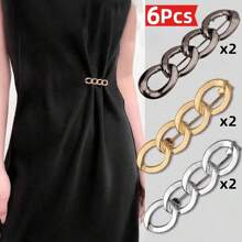 1pc/2pcs/3pcs/4pcs/6pcs Versatile Detachable Metal Waist Clincher Pins For Pants, Jeans, Fashionable Adjustable Waistband Buckle Clips, No Sewing Needed To Tighten Waistline, Anti-Escape, Also For Dress Cuffs