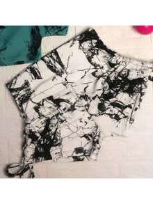 Gym Shorts Tie Side Fitness Shorts Sport Shorts - 白色 - 查看 1