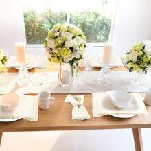 Handmade Cotton Linen Napkins, 12 Packs With Tassels, 17 X 17 Inch, Wrinkle-Free Soft Fabric Washable Dinner Wedding Napkins, Rustic Square Napkins With Tassels For Dinner, Wedding, Party (Beige)