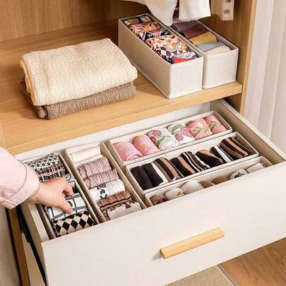 8 件/4 件/1 件可折叠收纳篮，衣物收纳盒，多功能收纳盒，适用于衣柜、架子、办公室和宿舍 - 适合存放衣服、杂物和家庭整理