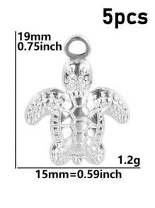 5 Stücke Platinierte Meerestier Schildkröten-Muschel-Seestern DIY Charms für Schmuckherstellung, Edelstahl Anhänger im Großeinkauf