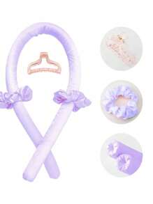 4pcs Satin Spiral Coil Claw Clip Hair Accessories Set For Women