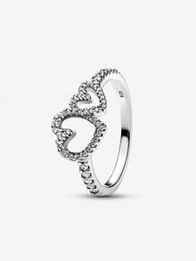 1pc S925 Lines Opening Adjustable Band Ring For Women Fashion Rhinestones Jewelry Gifts For Teen Girls Friend Family Fine Jewelry - 銀色 - 查看 33