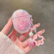 Colorful Star Transparent Shell Case For Redmi Buds 6play/6Pro/5pro, Air3SE/Air2SE/3Pro/Buds3/6Lite Headphones Protective Cover, Air3 SE Bluetooth Earphone Case, Redmi Buds 6/7s/SE Earphone Protective Case, Redmi Buds 5/6s/Buds 4Pro/3Pro/Buds3/4 Shockproof Soft Shell With Creative Pendant