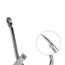 100个/盒 #3~#12 高碳钢鱼钩，运动圆形银色鱼钩