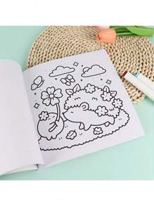 1pc Into Gardens :Easy Coloring Book For Adults And Teens, Coloring Book Super Cute Designs Of Cozy, Hygge Spaces For Relaxation (Cozy Spaces Coloring) .Back To School A Relaxing Gift For Friends, Couples, And Family . Painting Kit [Default Without Pen]