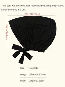 1pc Women's Solid Color Elastic Band Neck Warmer, Adjustable Scarf-Cap Combo - Dark Grey - View 5