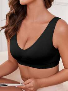 Women EssElegance Wireless Padded Sports Bra, Breathable Mesh, High Elasticity, Suitable For Yoga, Running