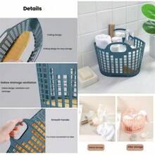 1pc Foldable Dirty Clothes Storage Basket - Modern Simple Large Capacity Laundry Basket, Home Bathroom Seam Storage Basket, Portable Folding Design Suitable For Dirty Clothes/Toys/Cosmetics Storage, White/Pink/Blue, Back To School