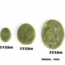 1pc Heated Massage Stone, Spa Therapy Basalt Stone For Beauty Salon, Foot Bath, Wellness Center, Full Body Scraping Gua Sha - Army Green - View 9