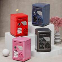 儿童电动银行，玩具 ATM 银行现金硬币罐存钱罐，包括男孩女孩的面部识别，益智玩具可爱的东西 ATM 机存款储物盒，适合 3 岁以上儿童的最佳礼物，不包括纸币和硬币