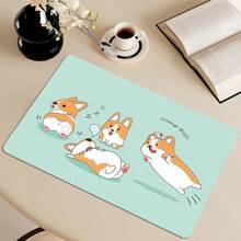 Manteles individuales de piel de imitación con patrones de animales lindos, impermeables y resistentes al aceite, fáciles de limpiar, para mesa de comedor, platos, tazones y tazas