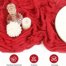 1件/5件装 90*180厘米 纯色桌旗，简约涤纶桌布装饰，适用于餐桌 - 大紅色 - 查看 5