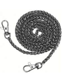 优质铁质替换包链 - 多功能 DIY 斜挎包带，适用于手提包制作 | 防锈防褪色金属肩带，带扣（金色/银色）